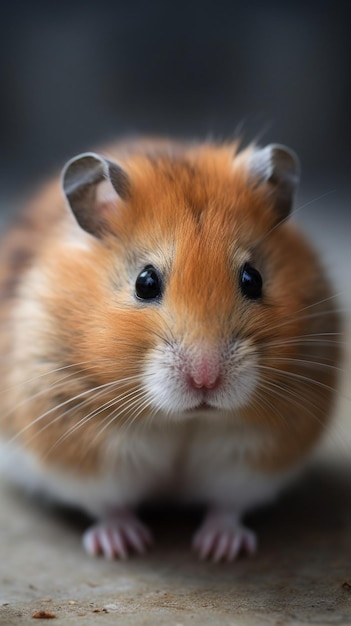 Ein Hamster mit einer schwarzen Nase und einer rosa Nase.