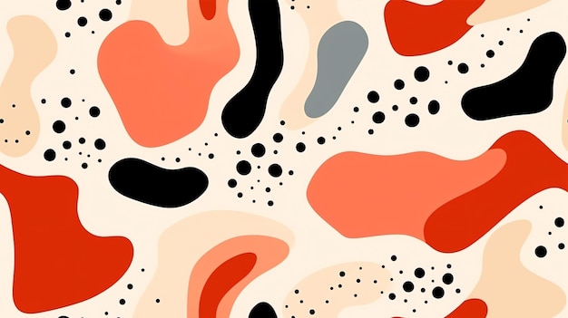 Ein handgezeichnetes nahtloses Muster mit minimalistischen organischen Formen Dieser zeitgenössische Collage-Druck ist perfekt für Modedesign-Vorlagen