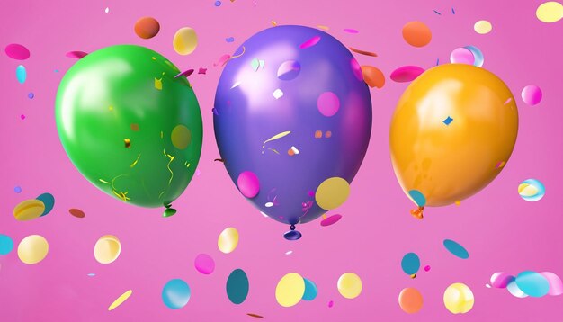 Foto ein haufen bunter partyballons. hintergrund generative ki