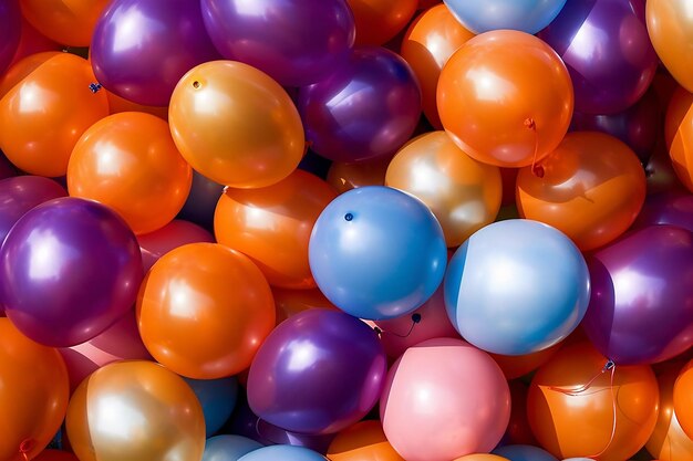 ein Haufen farbenfroher Ballons, die bereit sind, Freude zu bringen, die von KI generiert wird