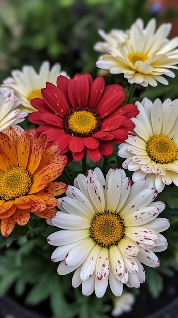 Ein Haufen Gänseblümchen mit dem Wort Daisy auf der Vorderseite