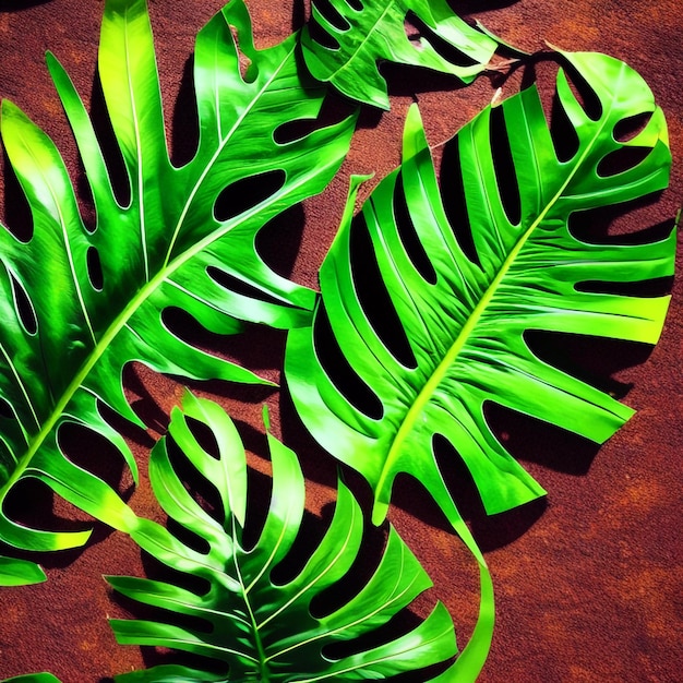 Ein Haufen grüner Blätter einer Pflanze mit dem Wort Banane darauf