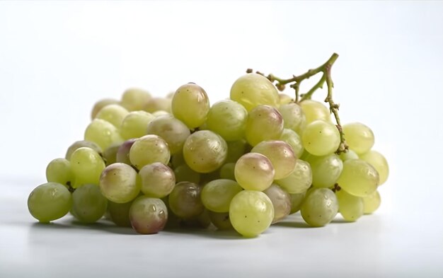 Ein Haufen grüner Trauben auf weißem Hintergrund