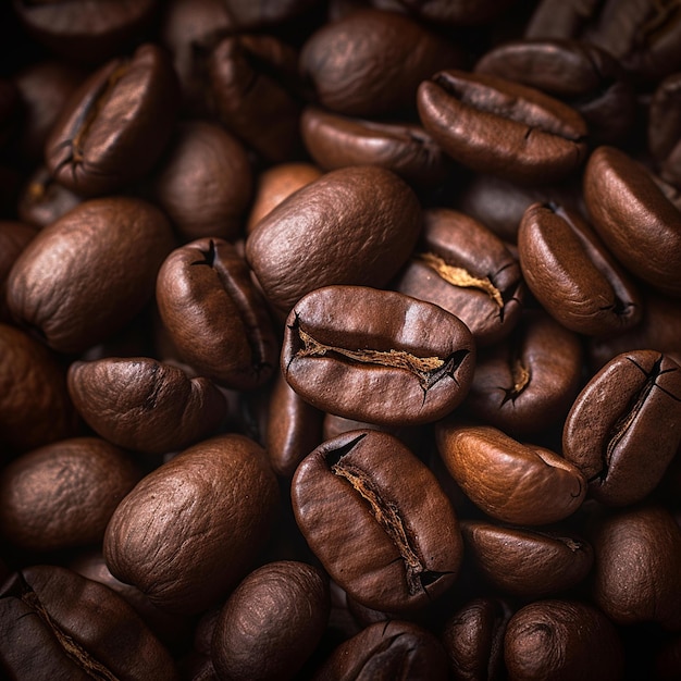 Ein Haufen Kaffeebohnen mit ein paar anderen Kaffeebohnen.