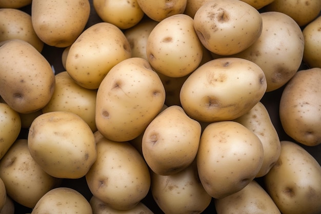 Ein Haufen Kartoffeln mit dem Wort Kartoffel darauf