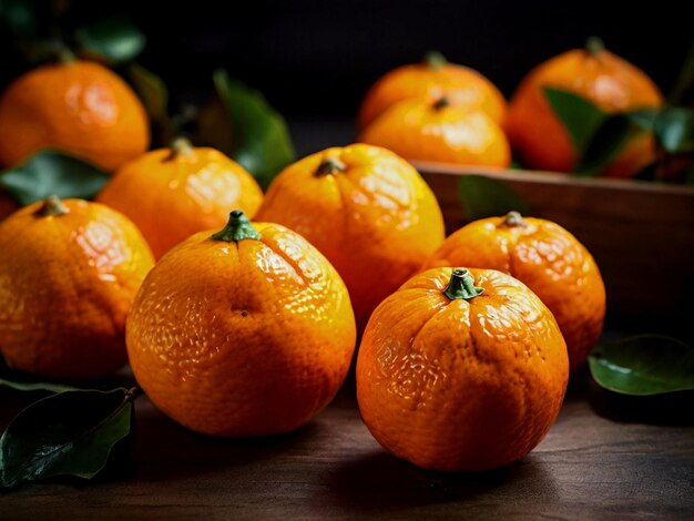 ein Haufen Orangen mit dem Wort b darauf