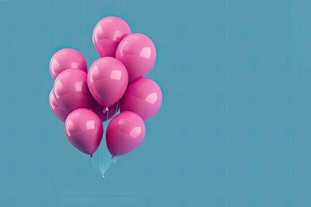 Ein Haufen rosa Luftballons mit einer klaren Schleife in der Mitte