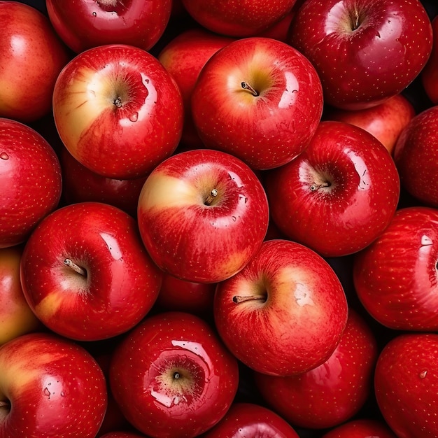 Ein Haufen roter Äpfel im Laden