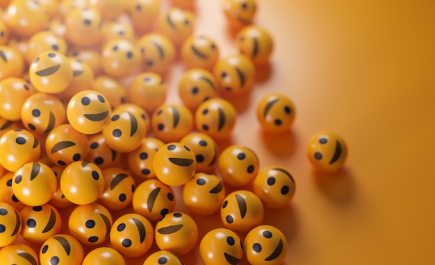 Ein Haufen Smiley-Emoticons.