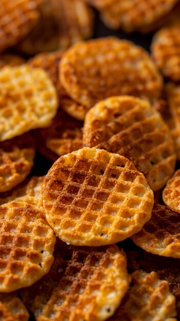 Foto ein haufen waffeln mit ein paar anderen waffeln