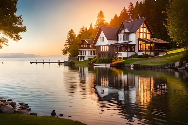Ein Haus am See mit Seeblick