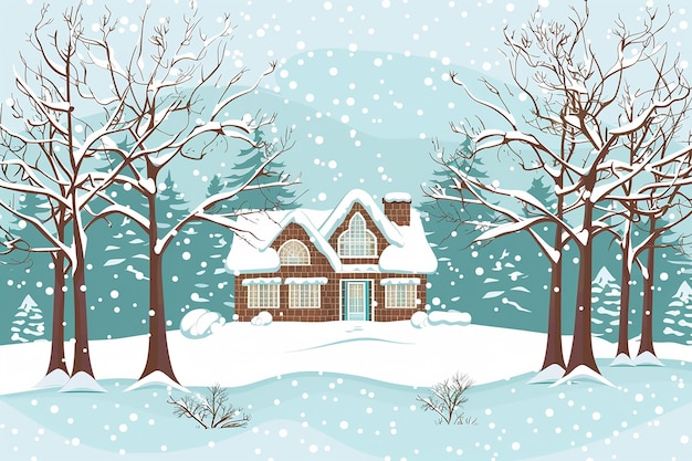 ein Haus im Schnee