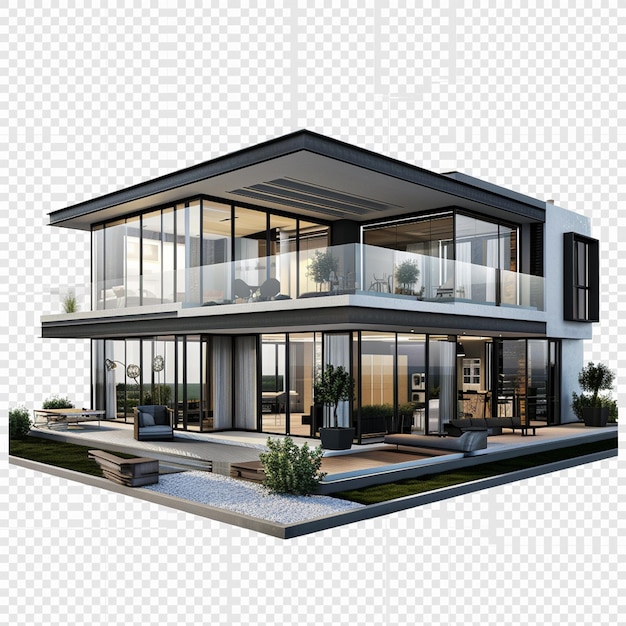 ein Haus mit vielen Fenstern auf der Oberseite