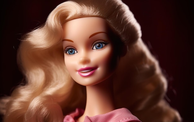 Ein Headshot-Porträt einer blonden Barbie-Puppe aus den 2000ern