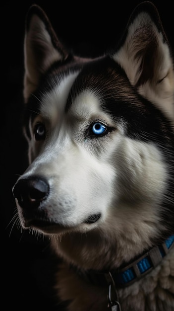 Ein heiserer Hund mit blauen Augen