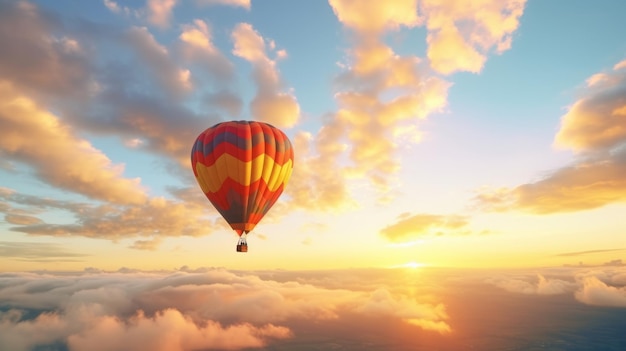 Ein Heißluftballon, der in den Himmel fliegt