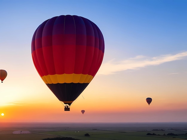 ein Heißluftballon mit der Aufschrift " heißer Luft " auf der Unterseite.