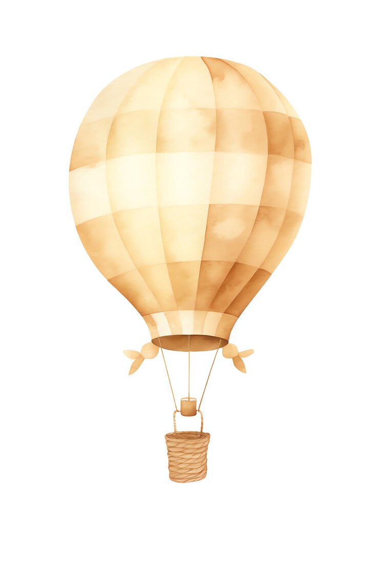Foto ein heißluftballon mit einem um ihn gebundenen band