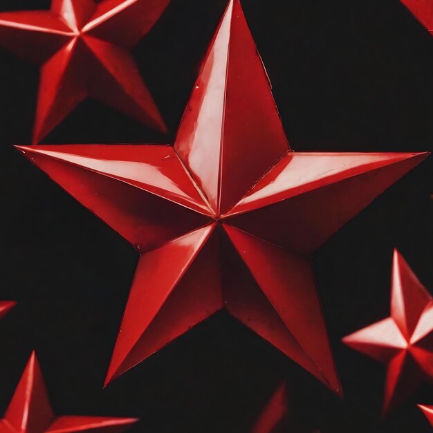 Ein heller roter Stern mit schwarzem Hintergrund