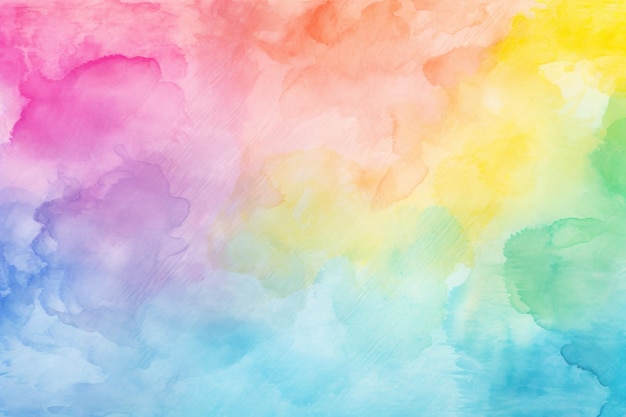 ein heller und fröhlicher Hintergrund mit einem Regenbogen aus Aquarelltönen