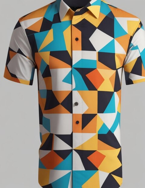 Ein Hemd mit auffälligem geometrischem Muster und modernem, minimalistischem Design