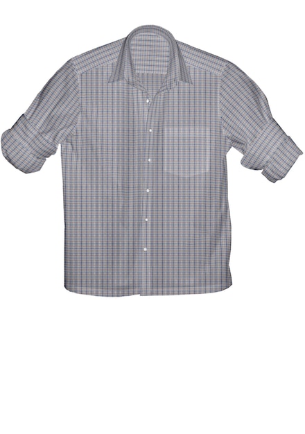 Ein Hemd mit einem blau-grauen Karomuster