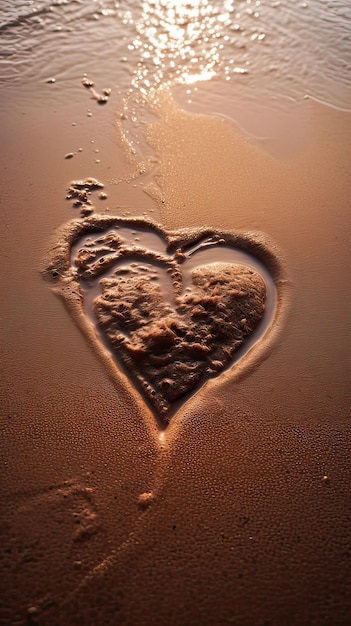 Ein Herz im Sand am Strand