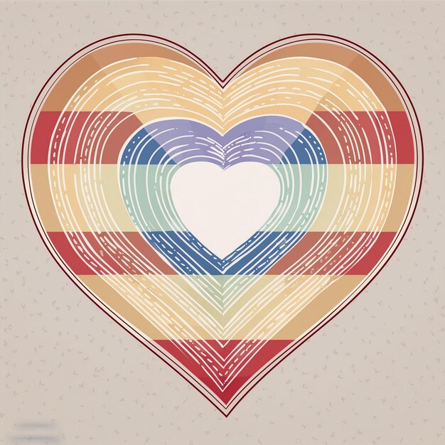 ein Herz mit einer regenbogenfarbenen Grenze und einem regenboganfarbenen Herz