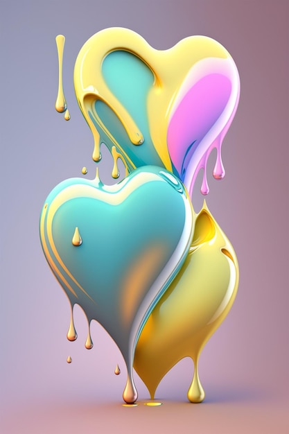 Ein Herz mit goldenen und blauen Farben