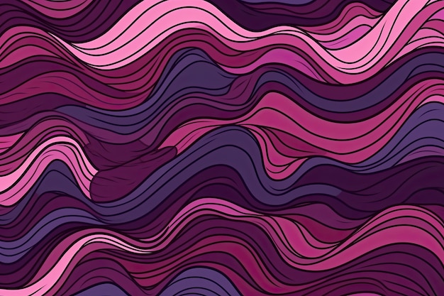 Ein Hintergrund aus einem violetten und rosa Wellenmuster, der sich perfekt als abstrakter Hintergrund für generative KI eignet