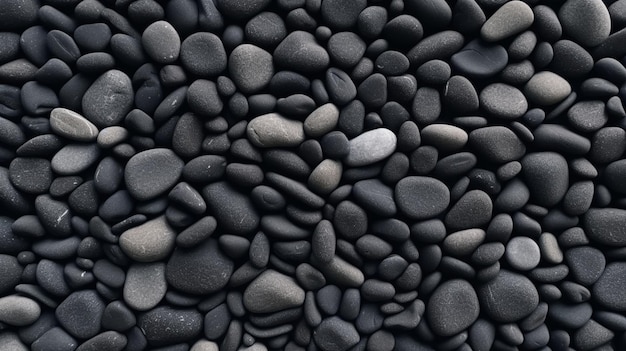 Ein Hintergrund aus schwarzen und grauen Steinen mit einem Muster unterschiedlicher Größe.