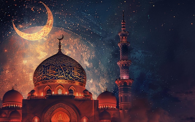 Ein Hintergrund für den Monat Ramadan mit islamischen Inschriften