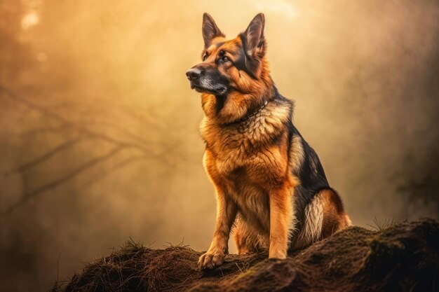 Foto ein hoher und wachsamer hund