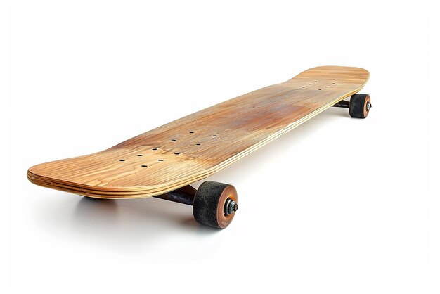 Foto ein holz-skateboard mit einem holzskateboard darauf