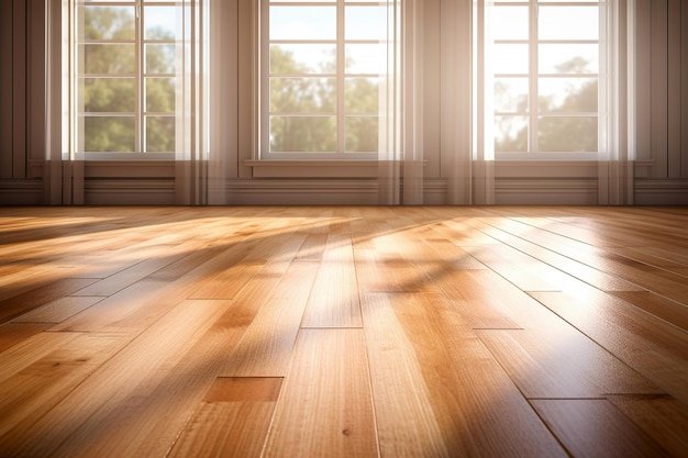 Foto ein holzboden in einem leeren raum