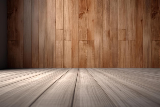 Ein Holzboden mit einem Holzboden und einem Holzboden