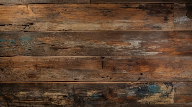 Ein Holzboden mit einem Holzboden und einer Holzwand mit einem blau-weißen Schild mit der Aufschrift "das Wort Holz".