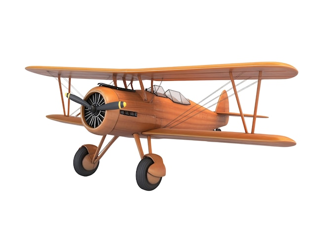 ein Holzflugzeug mit Propeller