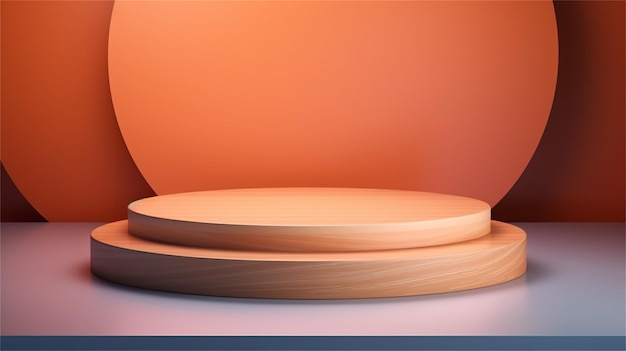 Ein Holzstuhl mit Holzsitz und rundem Deckel.