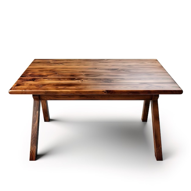 ein Holztisch mit einem Holztopf, auf dem steht no one