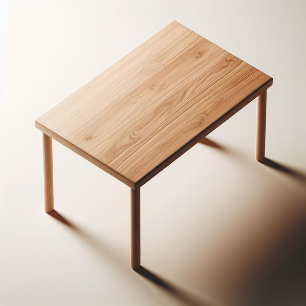 ein Holztisch mit Holztopf