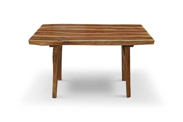 ein Holztisch mit weißem Hintergrund