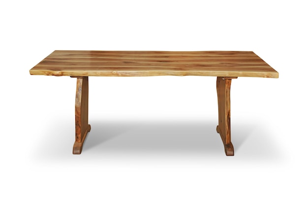 ein Holztisch mit weißem Hintergrund