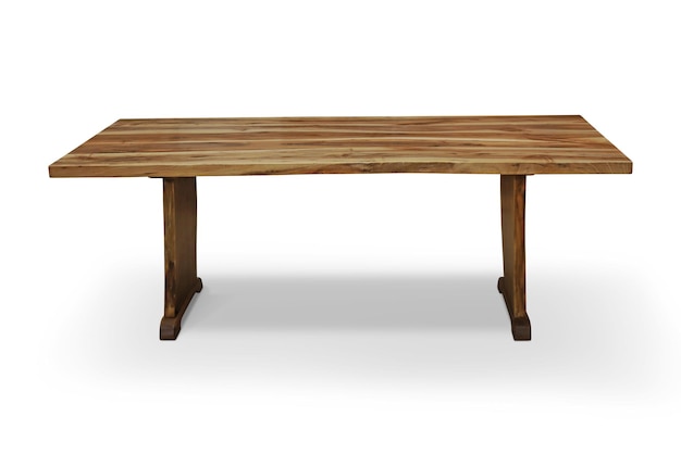 ein Holztisch mit weißem Hintergrund