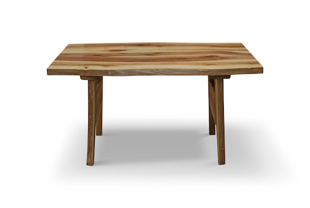 ein Holztisch mit weißem Hintergrund