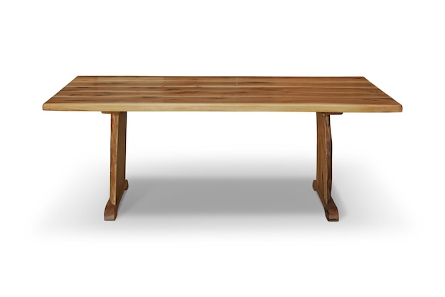 ein Holztisch mit weißem Hintergrund