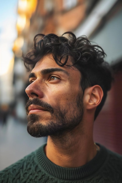 Ein hübscher junger Mann auf den Straßen von Barcelona, Spanien