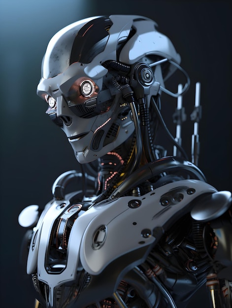 Ein humanoider Cyborg-Roboter