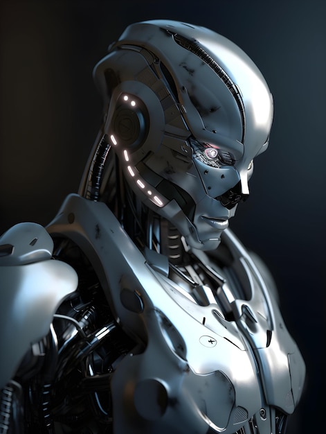 Ein humanoider Cyborg-Roboter