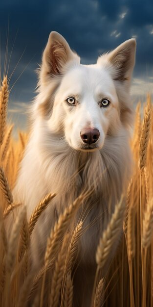 Foto ein hund auf dem feld